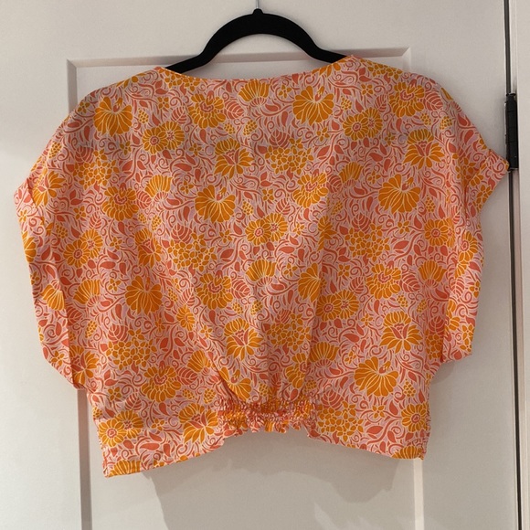 NWOT Zara Linen Floral Cropped Top - Picture 8 of 10